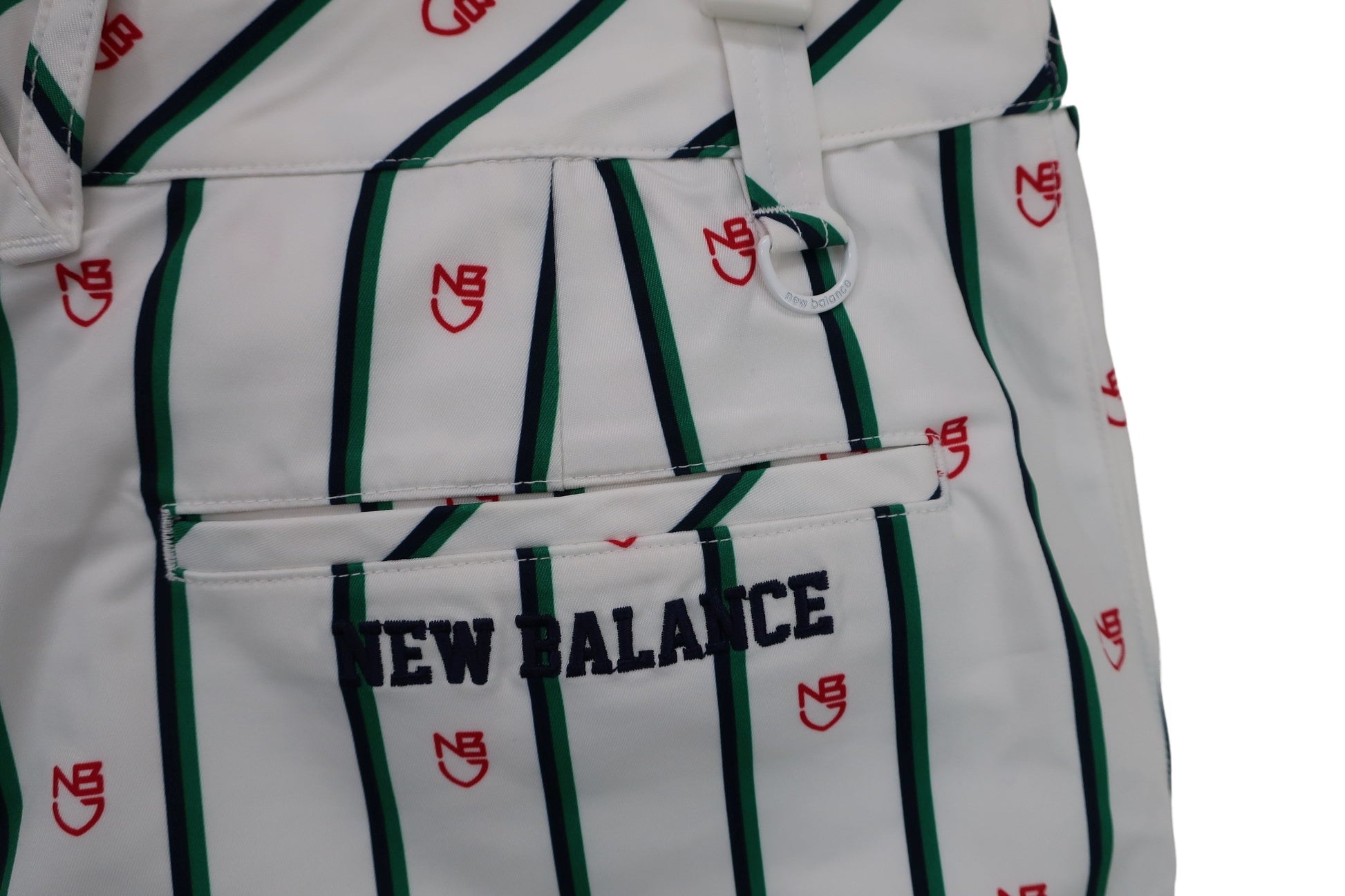 New Balance golf(ニューバランスゴルフ) ショートパンツ 白ネイビー緑ストライプ レディース 2 012-7132503 A