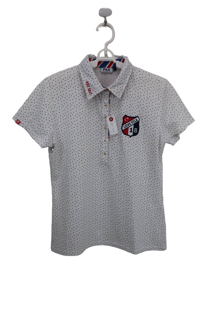 FILA GOLF(フィラゴルフ) ポロシャツ 白ネイビードット柄 レディース LL B