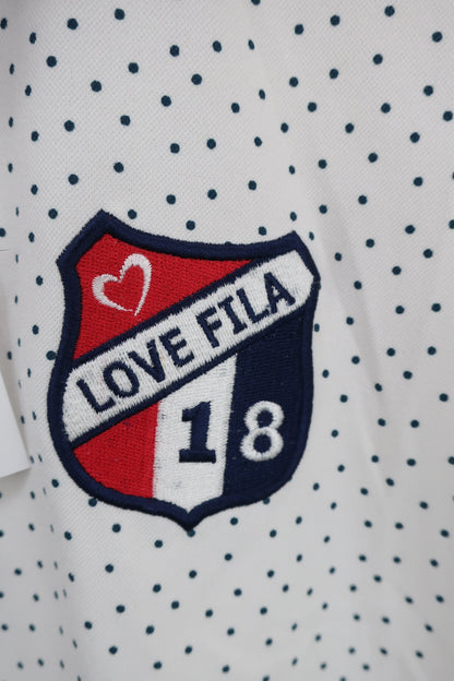 FILA GOLF(フィラゴルフ) ポロシャツ 白ネイビードット柄 レディース LL B