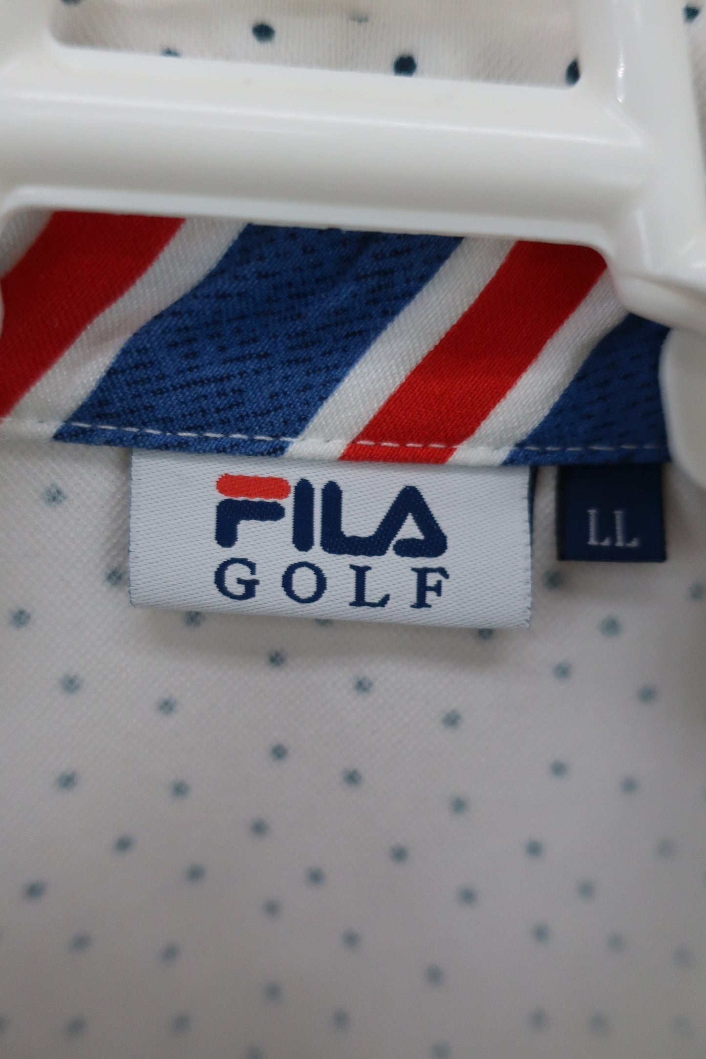 FILA GOLF(フィラゴルフ) ポロシャツ 白ネイビードット柄 レディース LL B