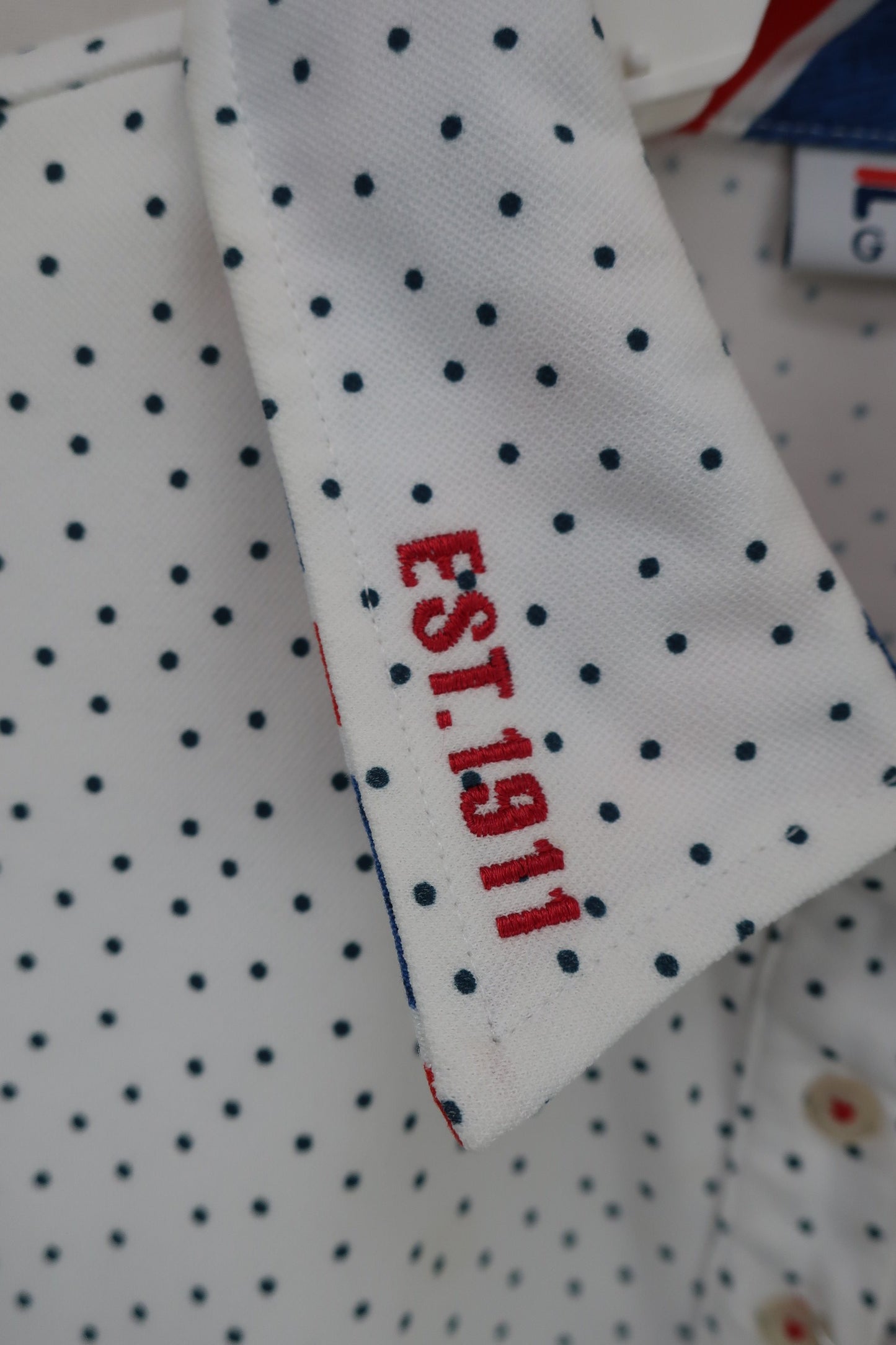 FILA GOLF(フィラゴルフ) ポロシャツ 白ネイビードット柄 レディース LL B