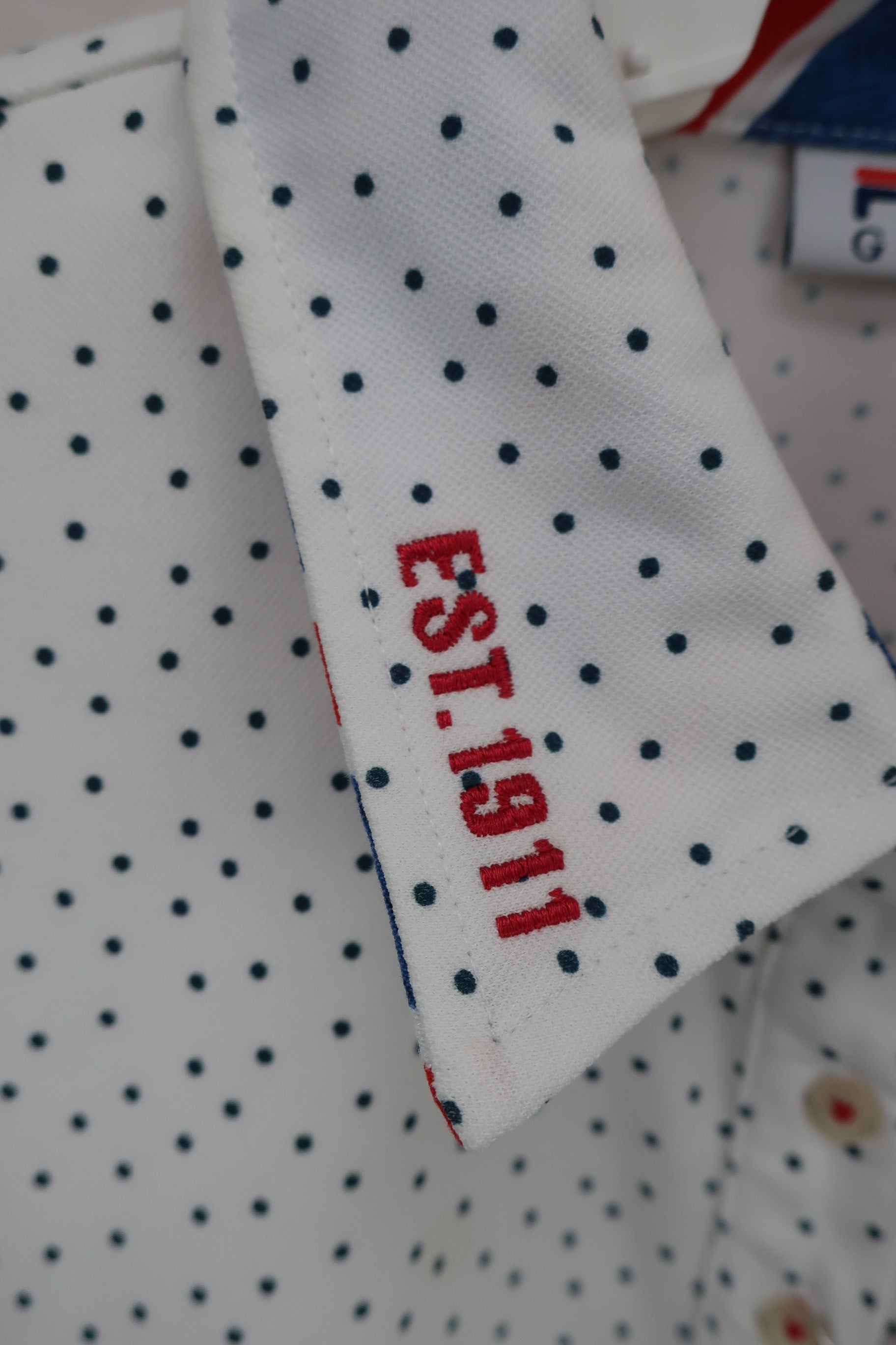 FILA GOLF(フィラゴルフ) ポロシャツ 白ネイビードット柄 レディース LL B
