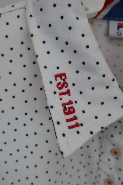 FILA GOLF(フィラゴルフ) ポロシャツ 白ネイビードット柄 レディース LL B
