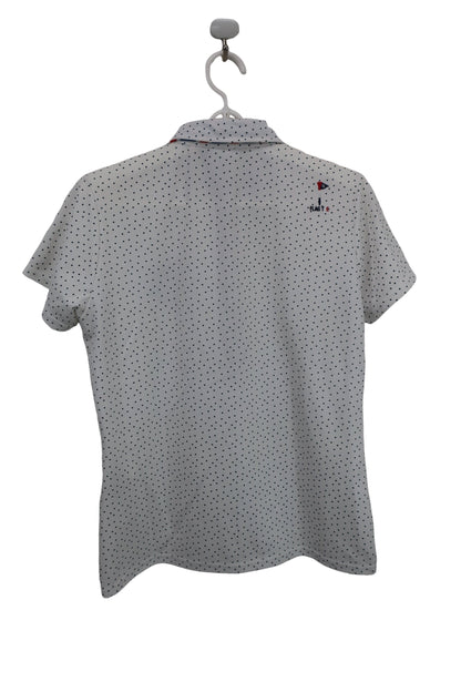 FILA GOLF(フィラゴルフ) ポロシャツ 白ネイビードット柄 レディース LL B