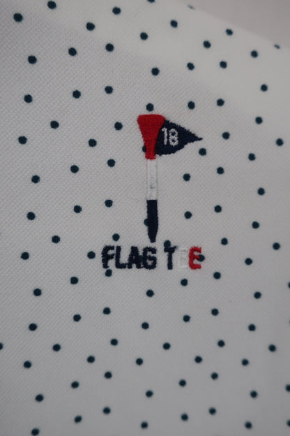 FILA GOLF(フィラゴルフ) ポロシャツ 白ネイビードット柄 レディース LL B