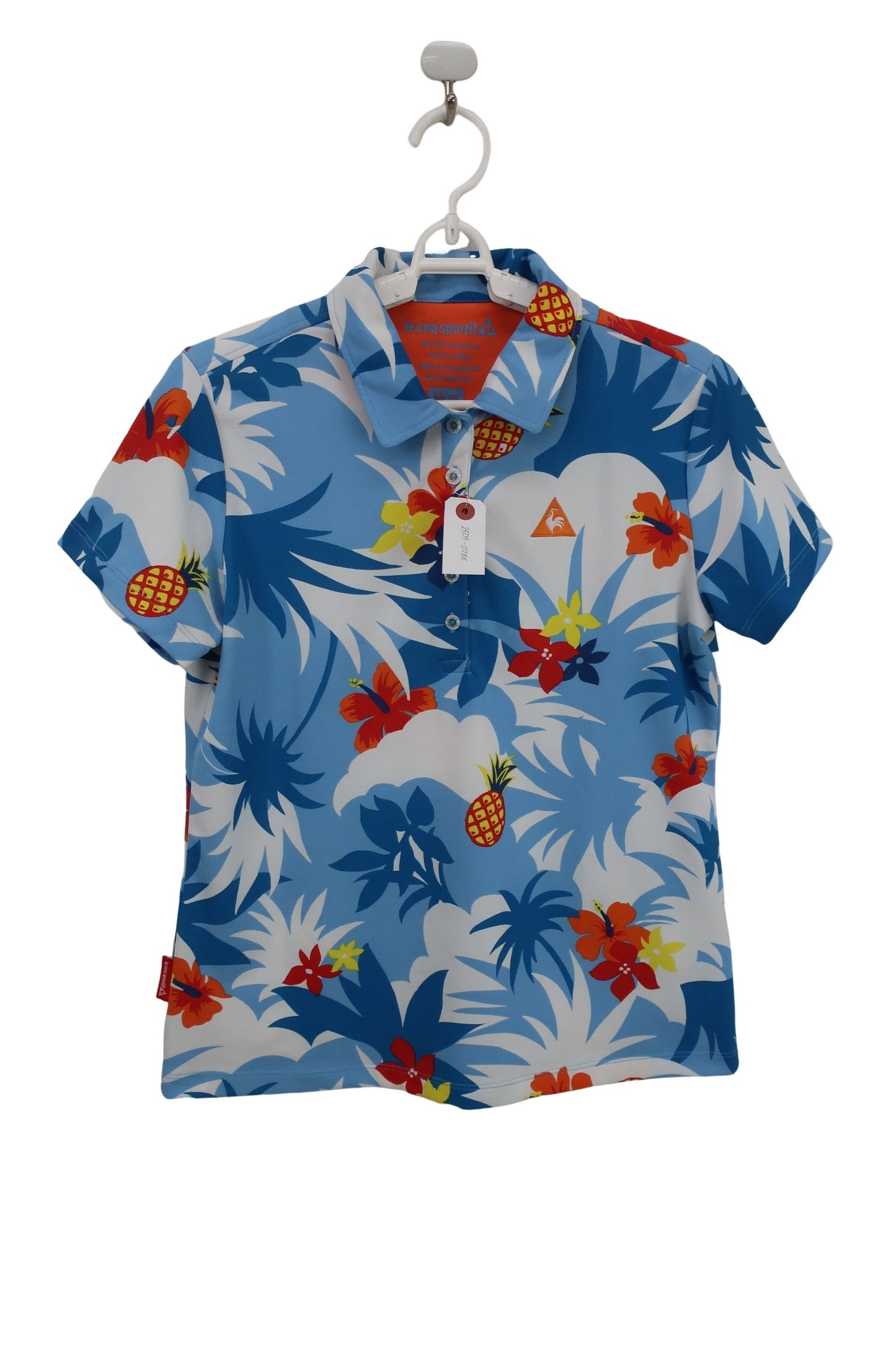 le coq sportif(ルコックスポルティフ) ポロシャツ 水色総柄 レディース LL A