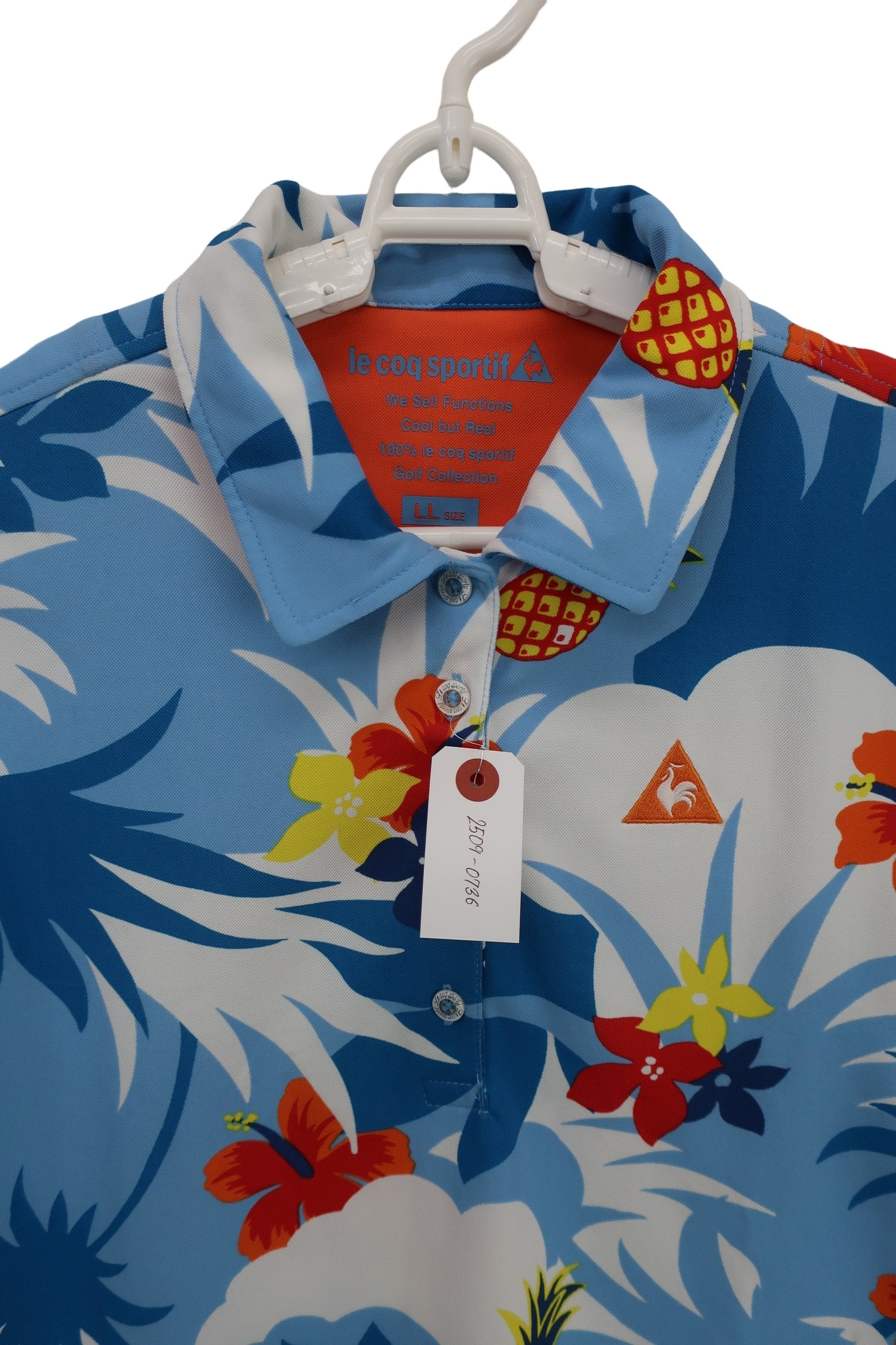 le coq sportif(ルコックスポルティフ) ポロシャツ 水色総柄 レディース LL A