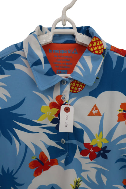 le coq sportif(ルコックスポルティフ) ポロシャツ 水色総柄 レディース LL A