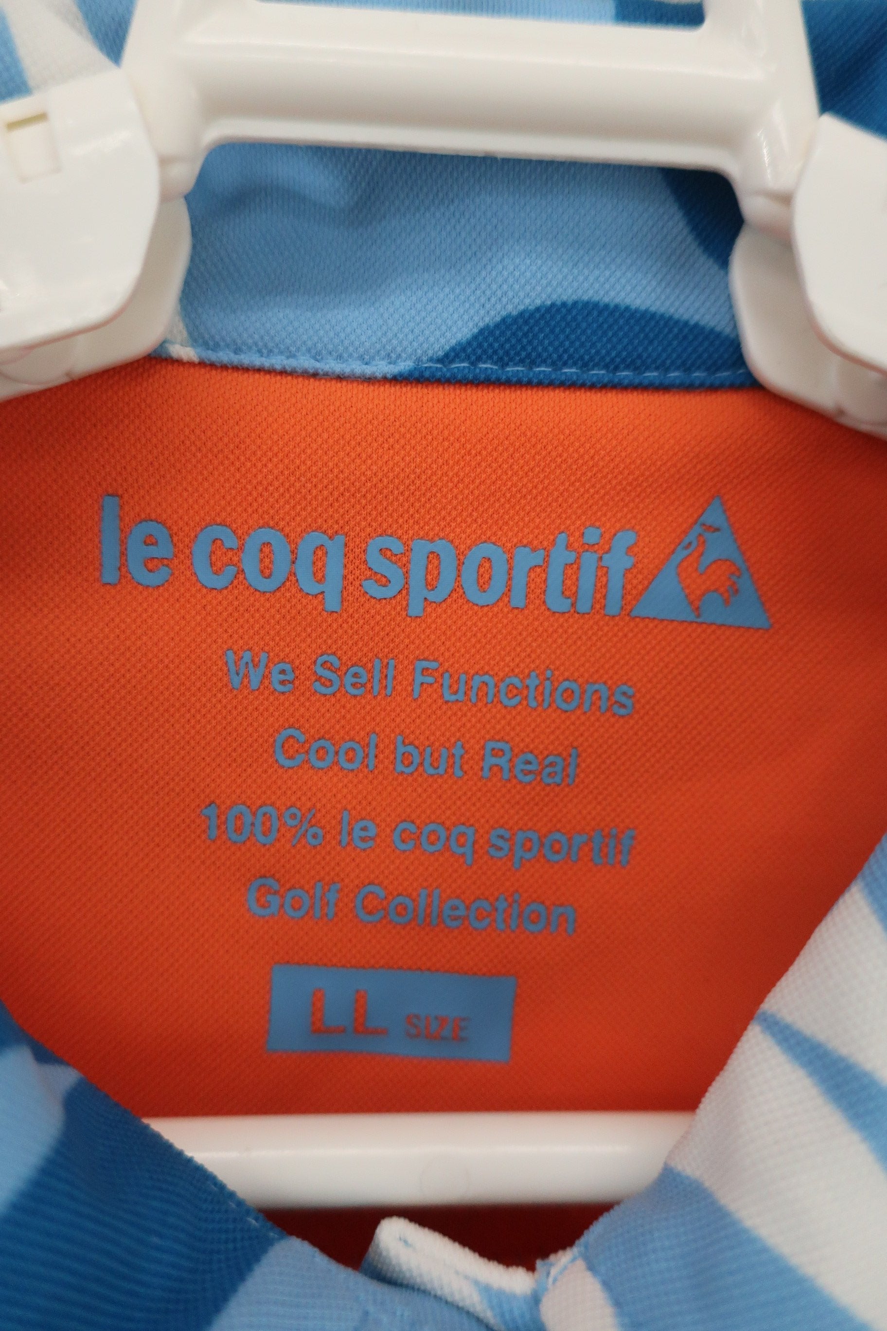 le coq sportif(ルコックスポルティフ) ポロシャツ 水色総柄 レディース LL A