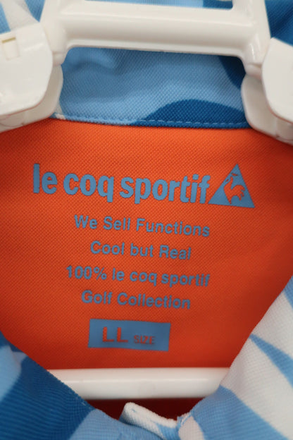 le coq sportif(ルコックスポルティフ) ポロシャツ 水色総柄 レディース LL A