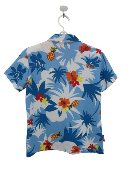 le coq sportif(ルコックスポルティフ) ポロシャツ 水色総柄 レディース LL A