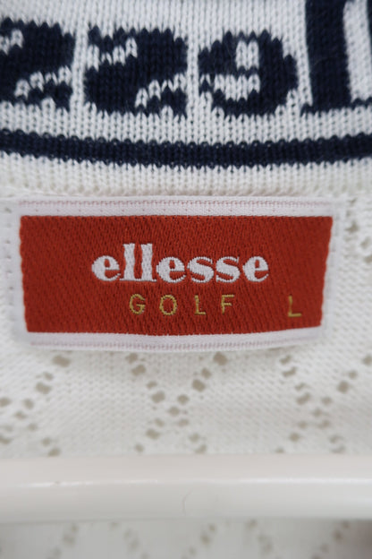 ellesse(エレッセ) ニットベスト 白ネイビー レディース L B