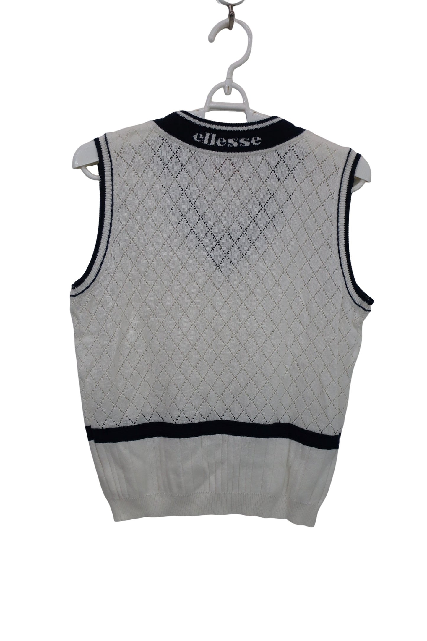 ellesse(エレッセ) ニットベスト 白ネイビー レディース L B
