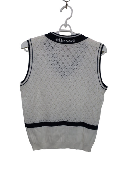 ellesse(エレッセ) ニットベスト 白ネイビー レディース L B