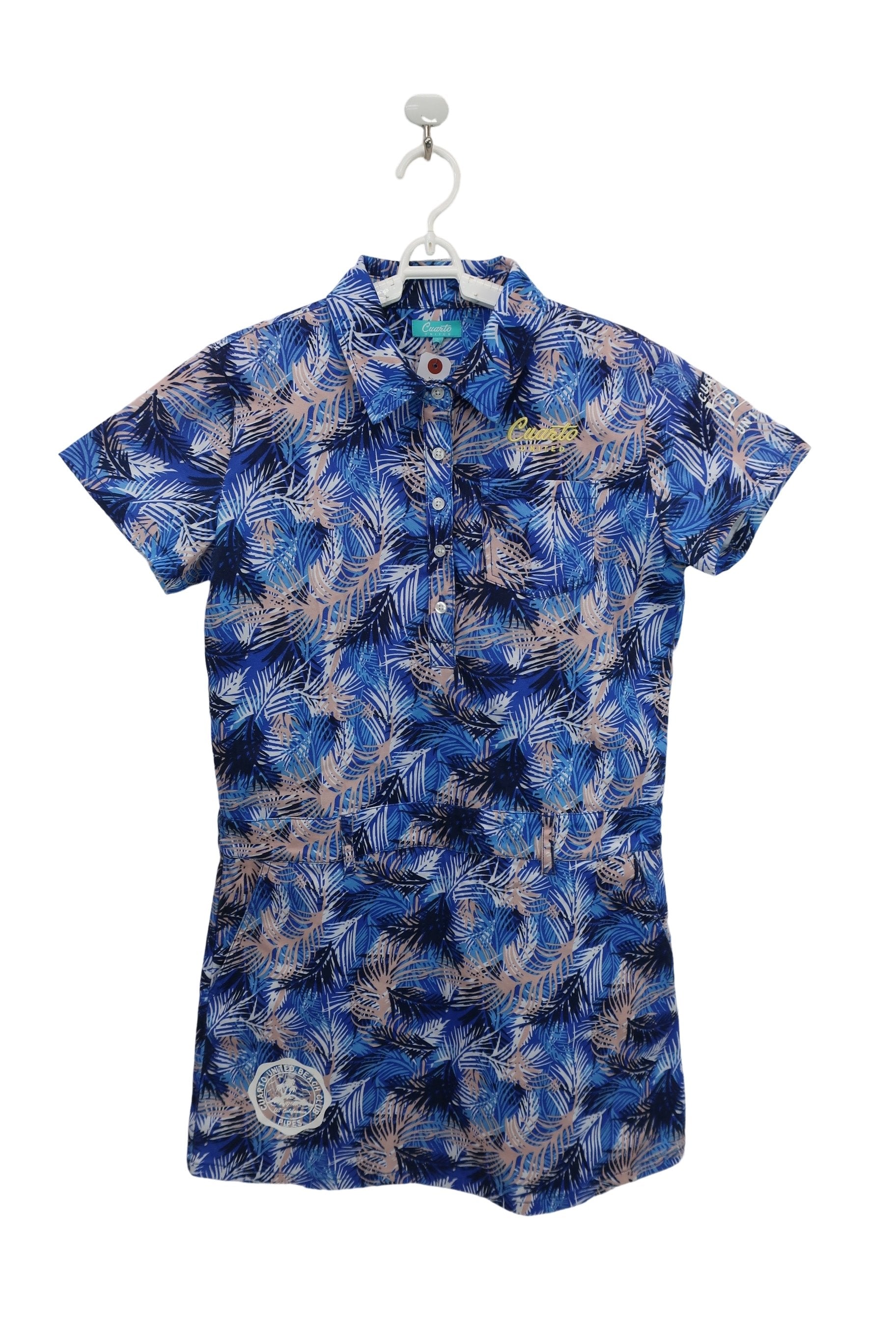 Cuarto UNITED(クアルトユナイテッド) ワンピース 青系総柄 レディース L A