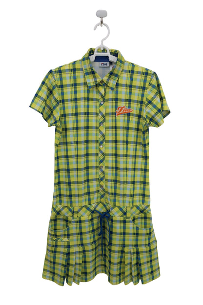 FILA GOLF(フィラゴルフ) ワンピース 黄色青チェック レディース L A