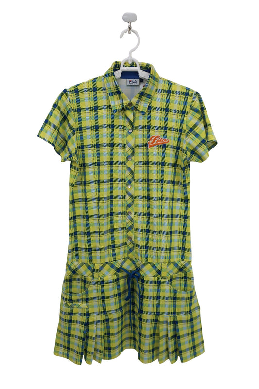 FILA GOLF(フィラゴルフ) ワンピース 黄色青チェック レディース L A