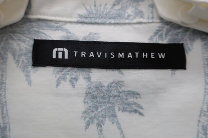 Travis Mathew ポロシャツ 白グレー総柄 メンズ L A