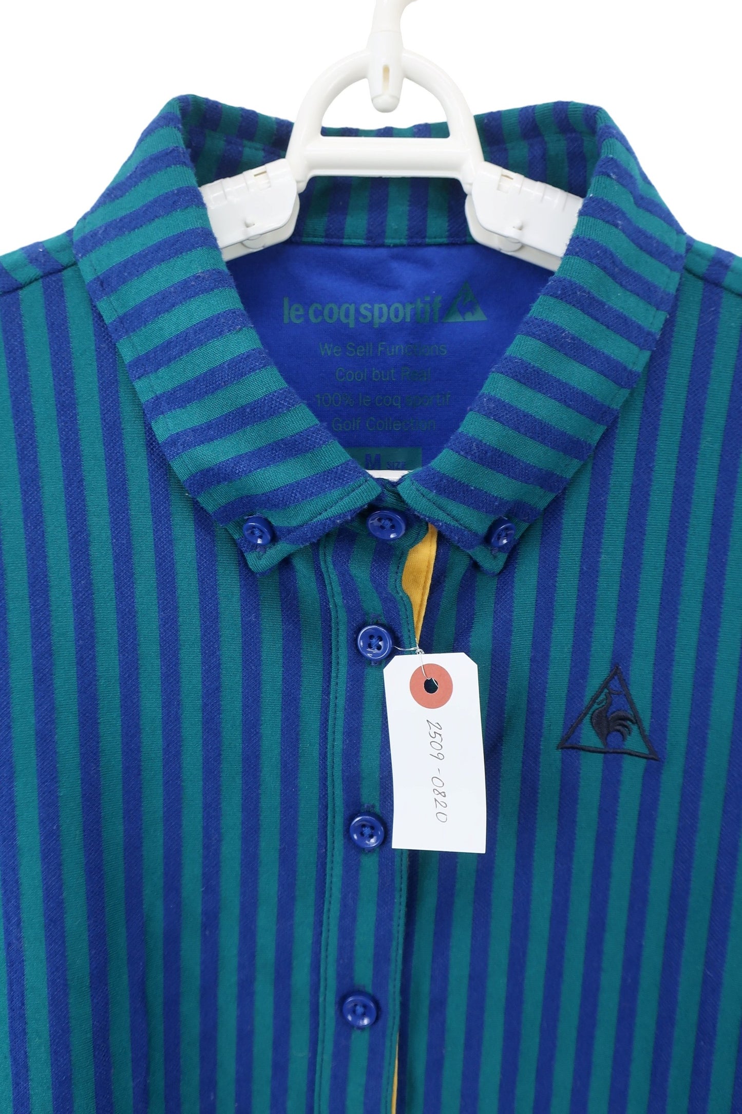 le coq sportif(ルコックスポルティフ) 長袖ポロシャツ 青緑ストライプ レディース M A