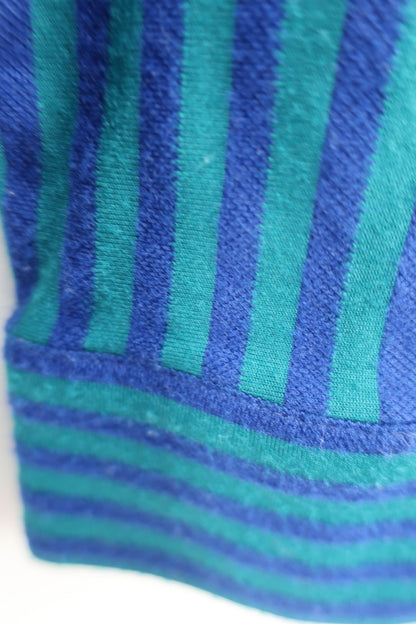 le coq sportif(ルコックスポルティフ) 長袖ポロシャツ 青緑ストライプ レディース M A