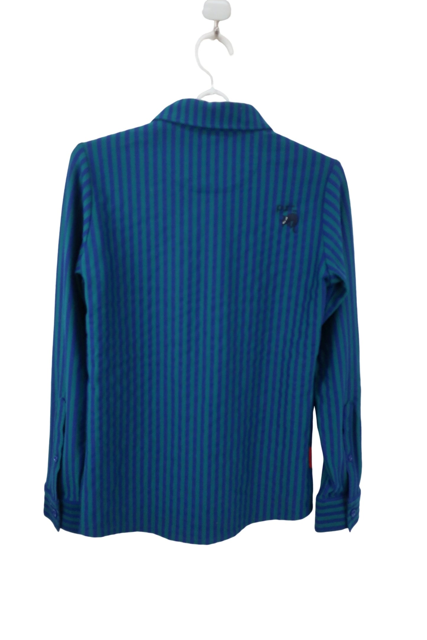 le coq sportif(ルコックスポルティフ) 長袖ポロシャツ 青緑ストライプ レディース M A