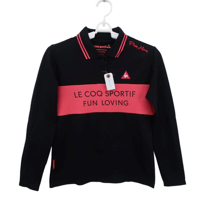 le coq sportif(ルコックスポルティフ) 長袖ポロシャツ 黒ピンク レディース M A