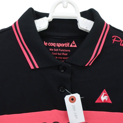 le coq sportif(ルコックスポルティフ) 長袖ポロシャツ 黒ピンク レディース M A