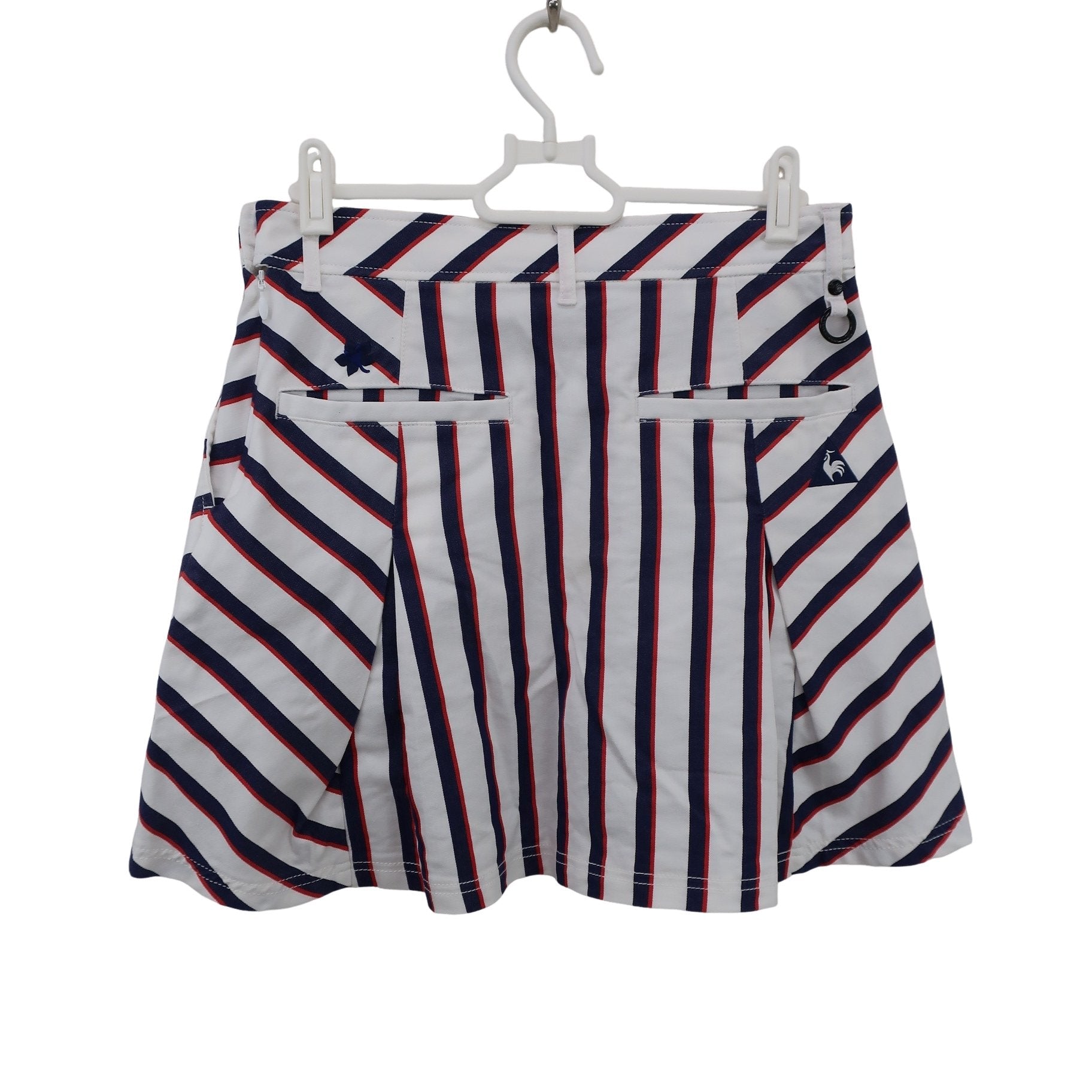 le coq sportif(ルコックスポルティフ) スカート 白青赤ストライプ レディース 9 B