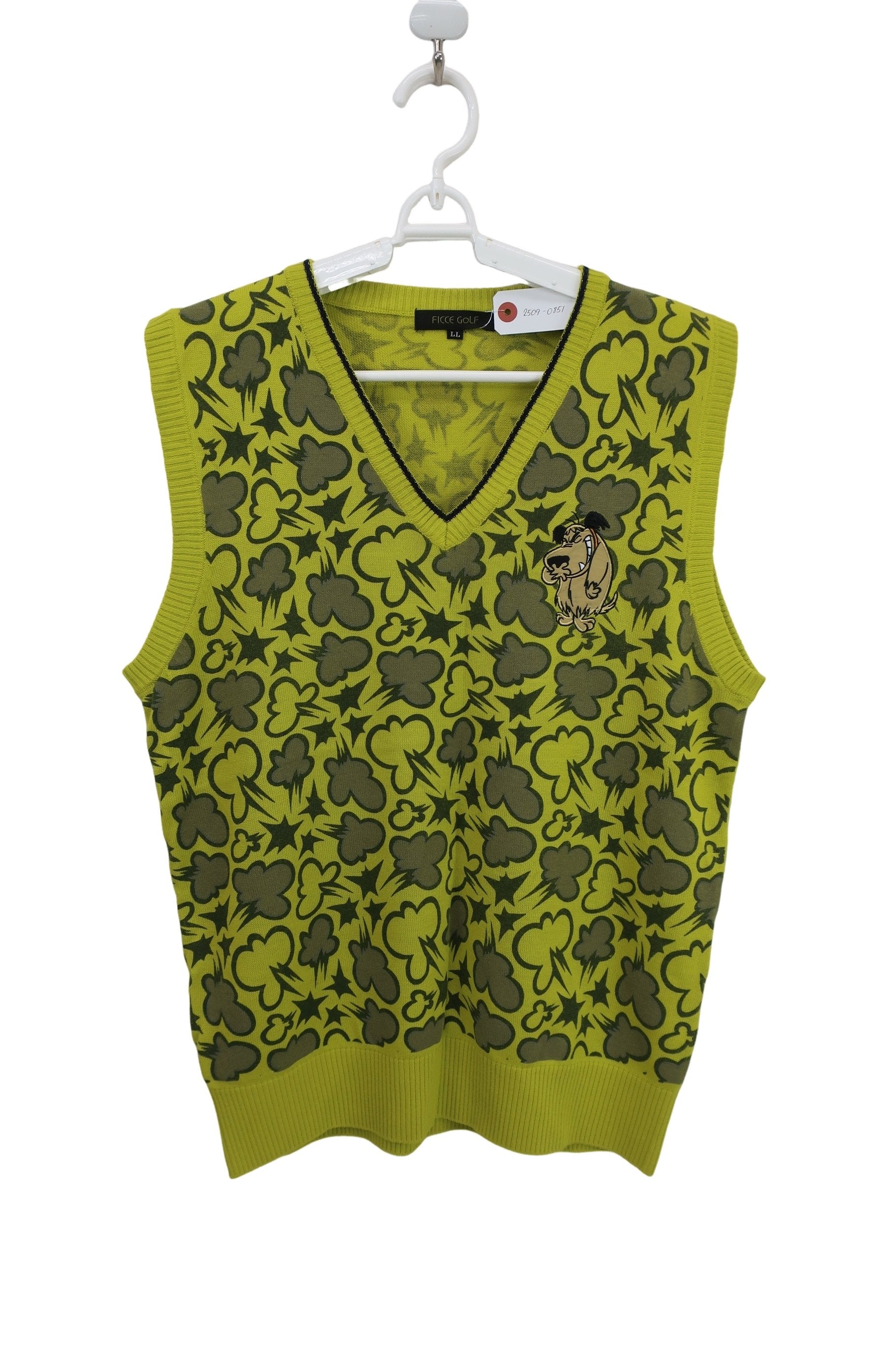FICCE GOLF(フィッツェゴルフ) ニットベスト 黄色総柄 メンズ LL A
