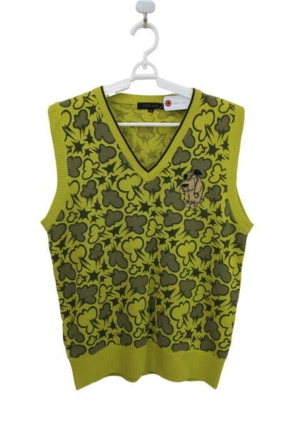 FICCE GOLF(フィッツェゴルフ) ニットベスト 黄色総柄 メンズ LL A