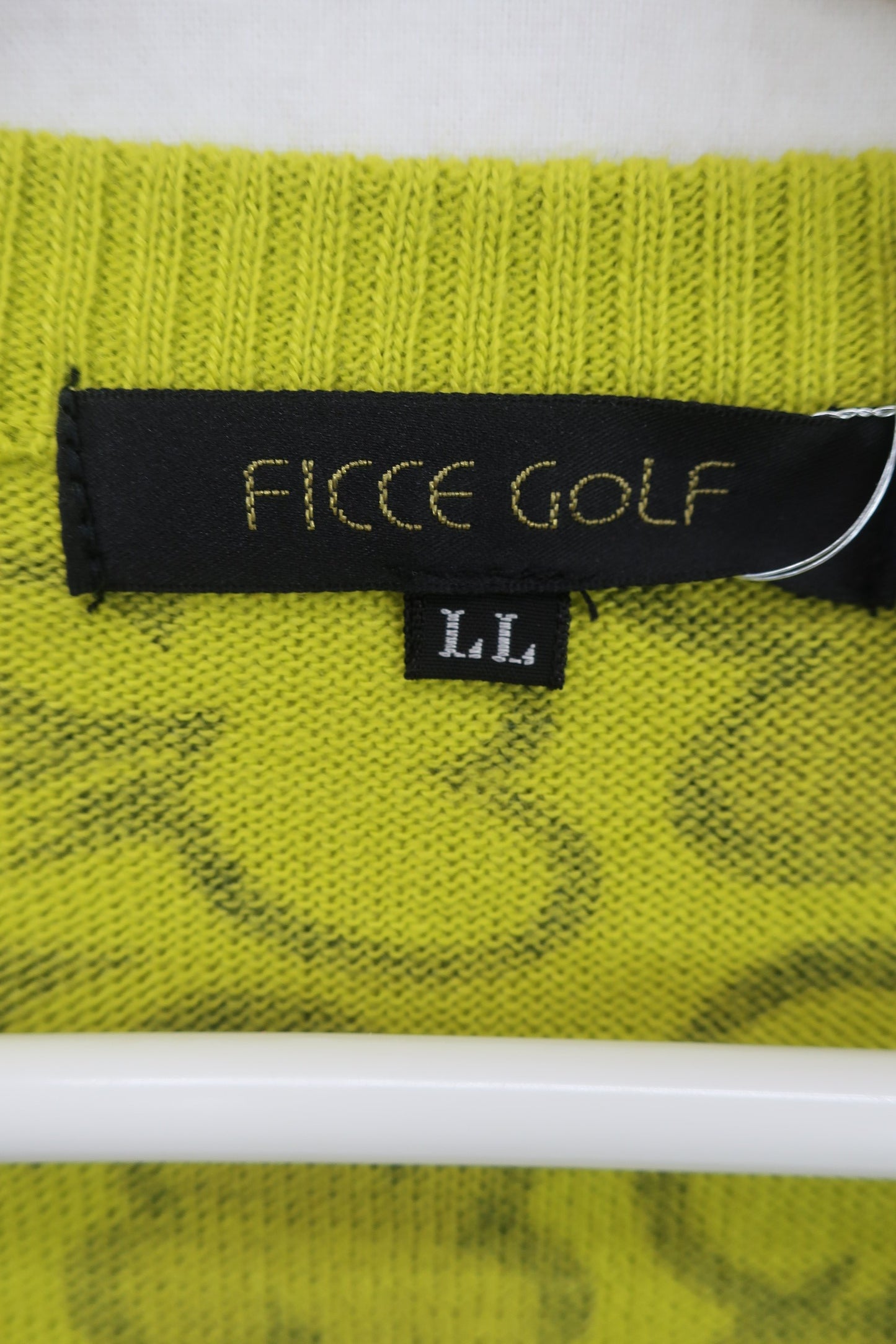 FICCE GOLF(フィッツェゴルフ) ニットベスト 黄色総柄 メンズ LL A