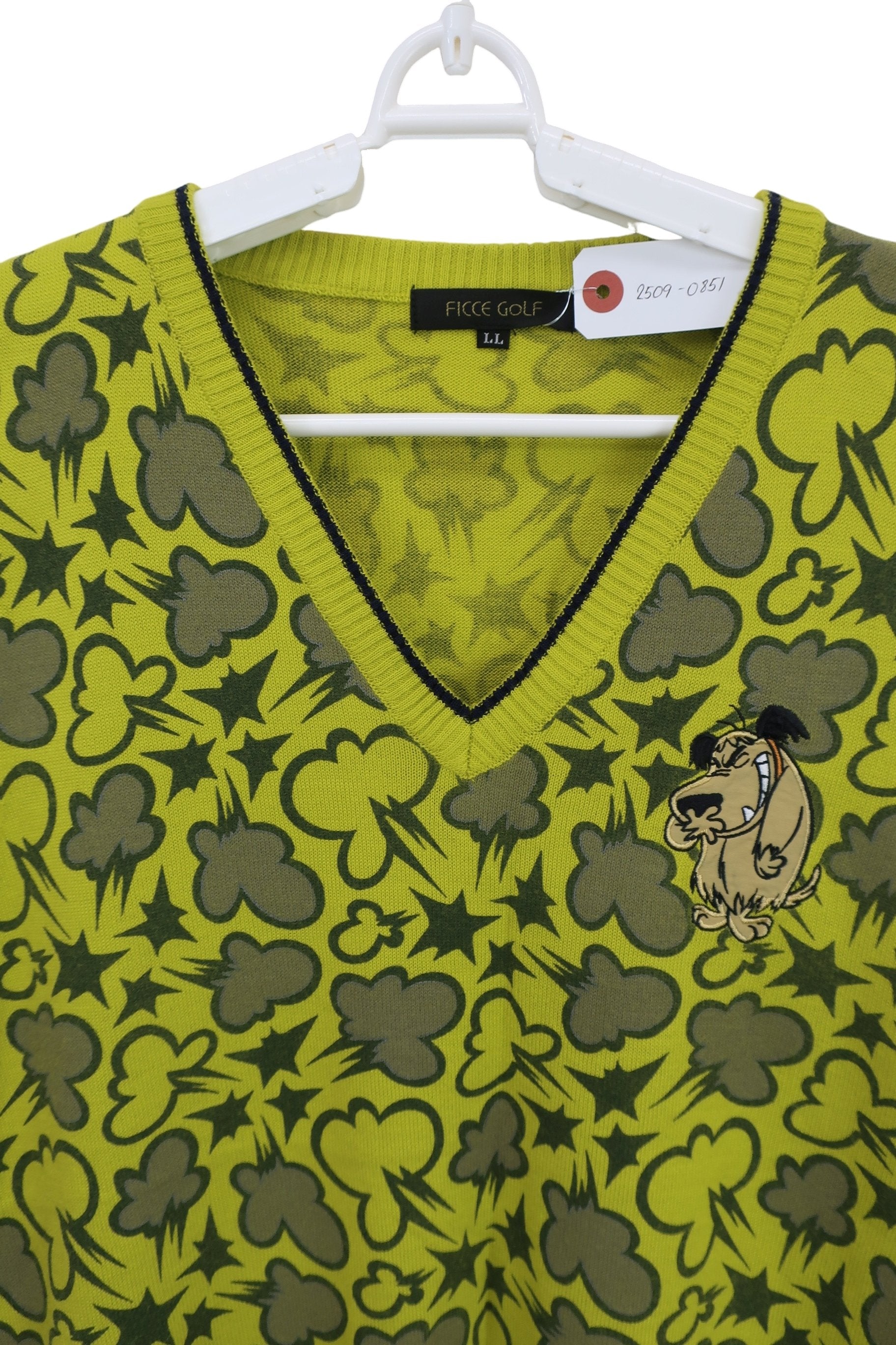 FICCE GOLF(フィッツェゴルフ) ニットベスト 黄色総柄 メンズ LL A