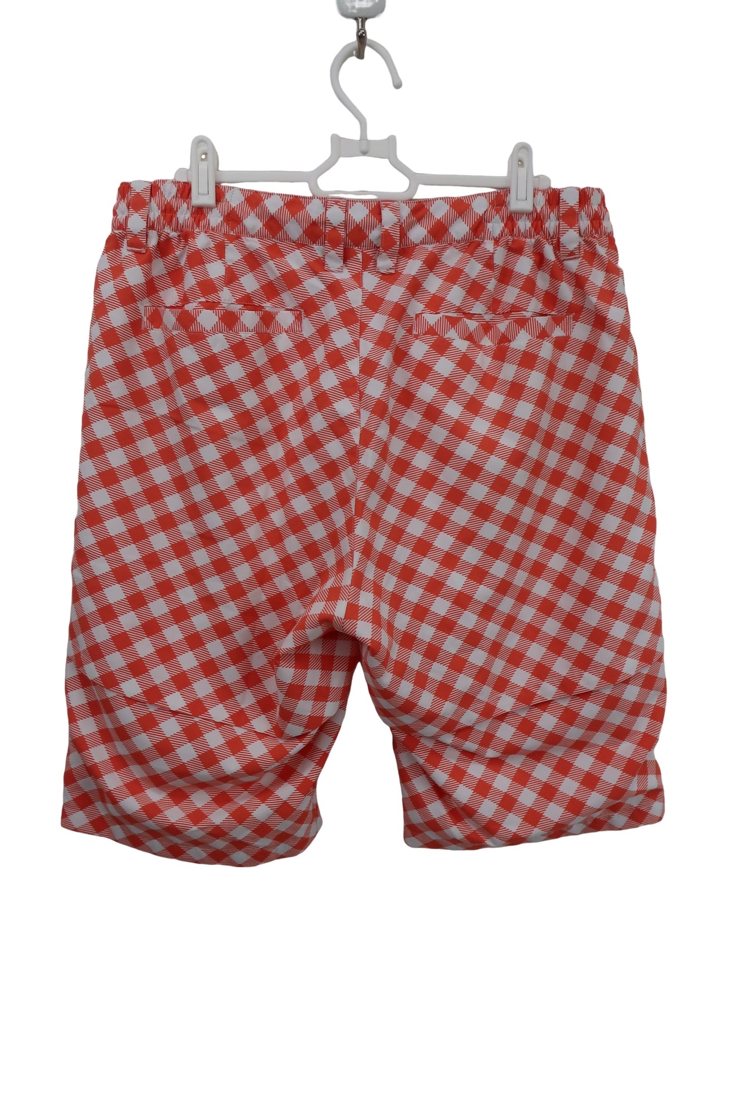 le coq sportif(ルコックスポルティフ) ハーフパンツ オレンジ系白チェック柄 メンズ LL A