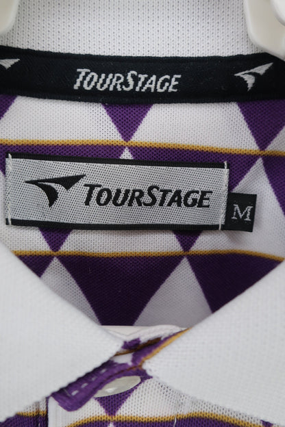 TOURSTAGE(ツアーステージ) ポロシャツ 白紫 メンズ M A