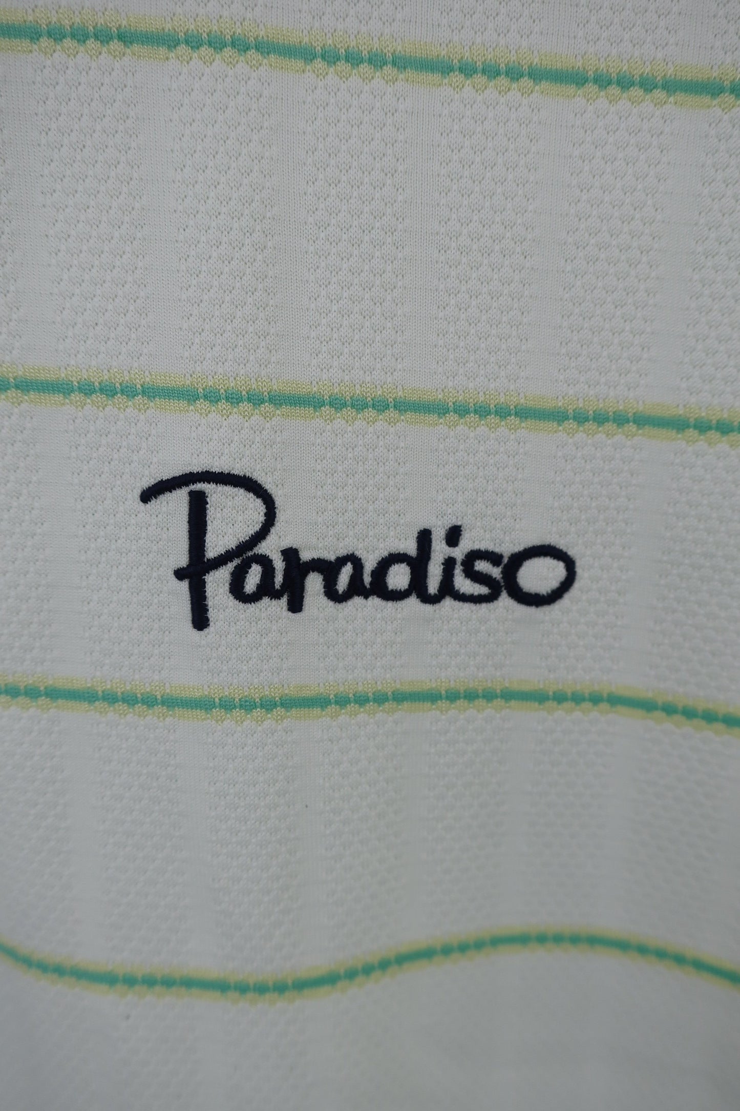 PARADISO(パラディーゾ) ハーフジップシャツ 黄緑白 メンズ M A