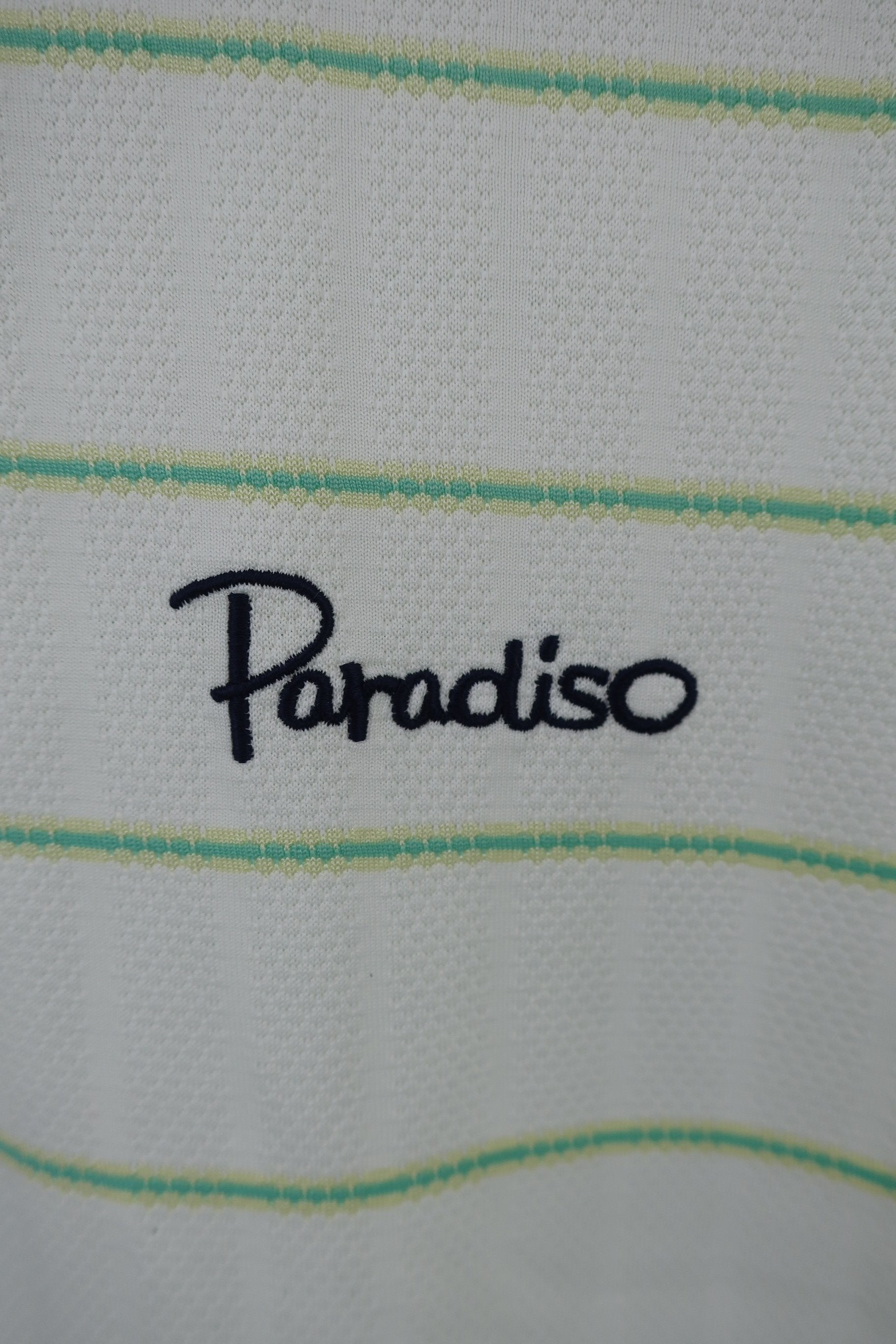 PARADISO(パラディーゾ) ハーフジップシャツ 黄緑白 メンズ M A