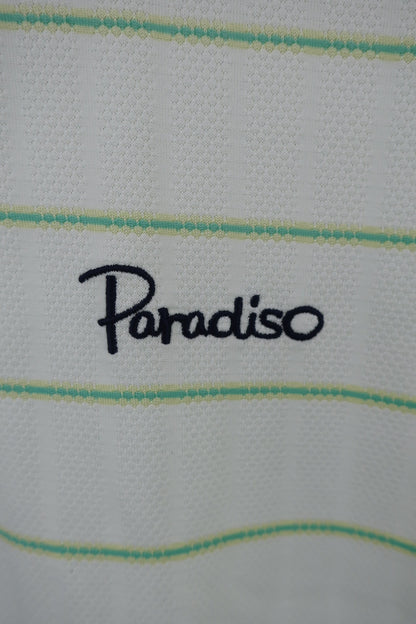 PARADISO(パラディーゾ) ハーフジップシャツ 黄緑白 メンズ M A