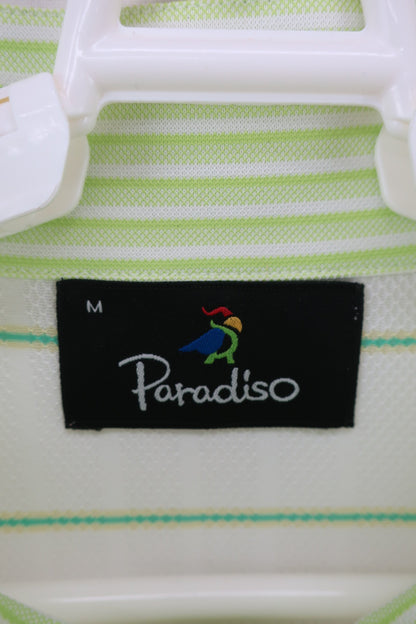 PARADISO(パラディーゾ) ハーフジップシャツ 黄緑白 メンズ M A