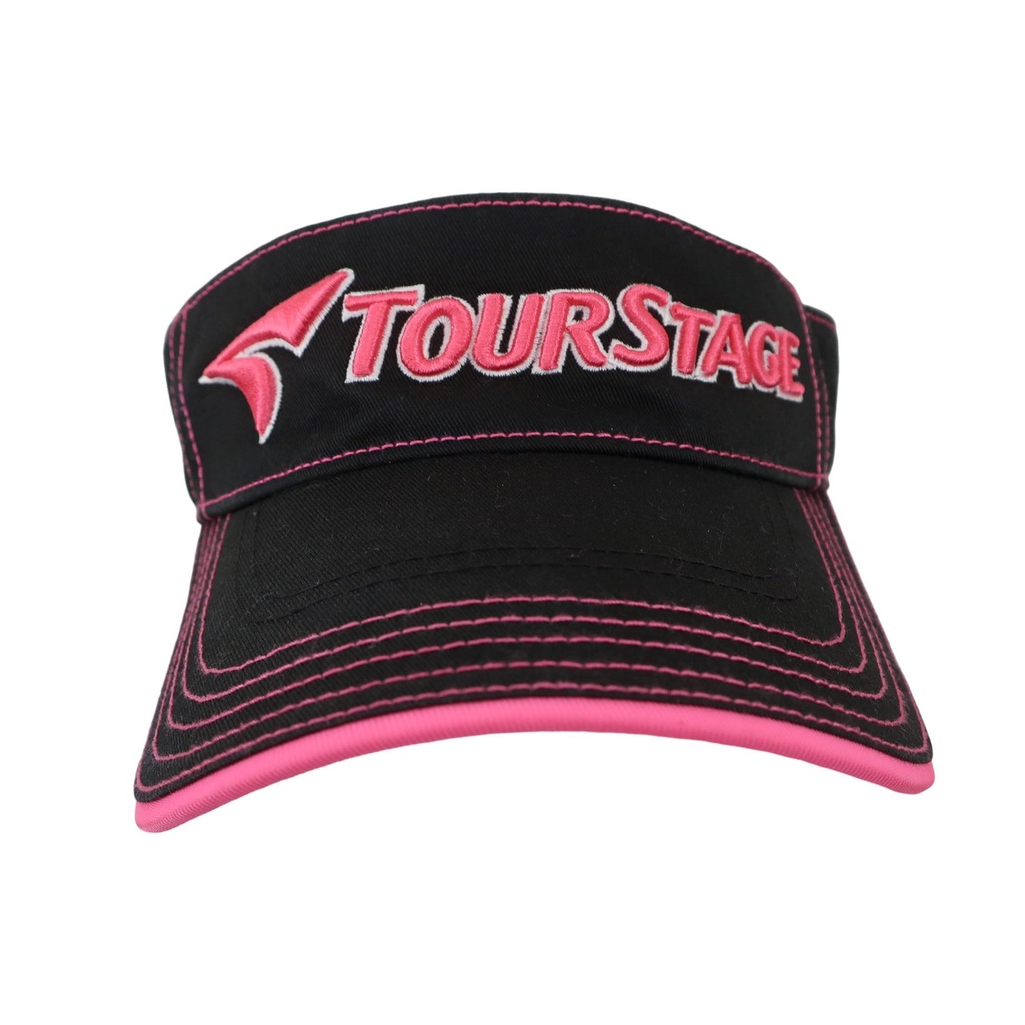 TOURSTAGE(ツアーステージ) サンバイザー 黒ピンク メンズ フリーサイズ B