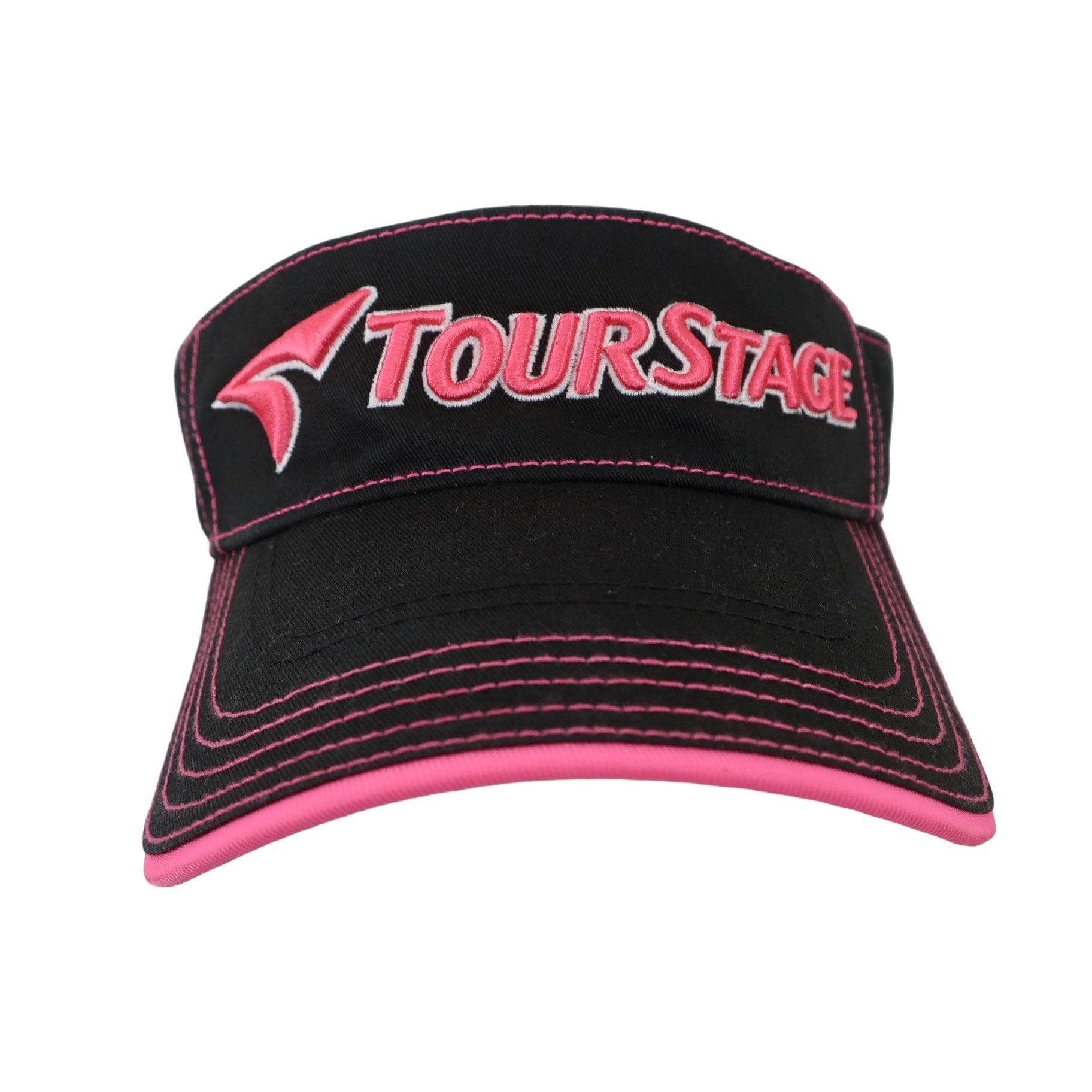 TOURSTAGE(ツアーステージ) サンバイザー 黒ピンク メンズ フリーサイズ B