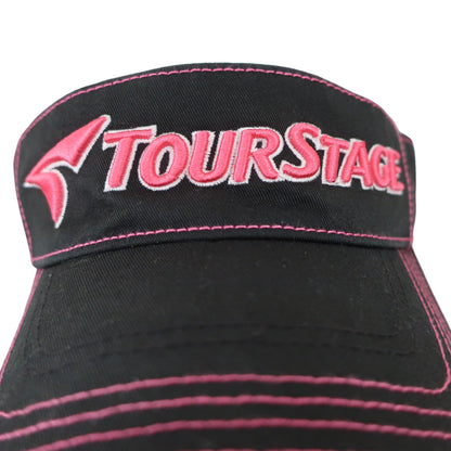 TOURSTAGE(ツアーステージ) サンバイザー 黒ピンク メンズ フリーサイズ B
