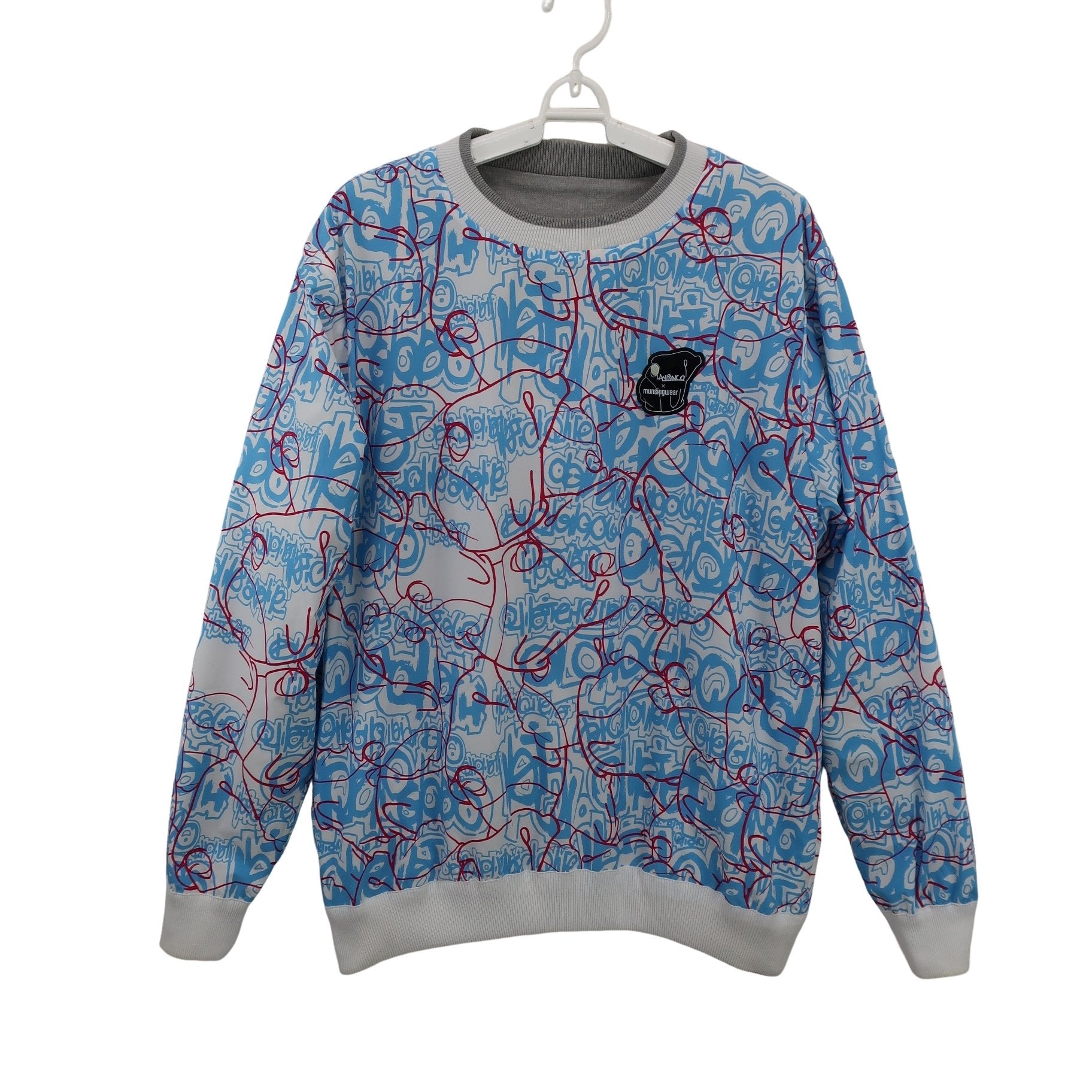 Munsingwear(マンシングウェア) リバーシブルスニード 白水色総柄 / グレー メンズ LL ラファエル・ランフランコ コラボ A