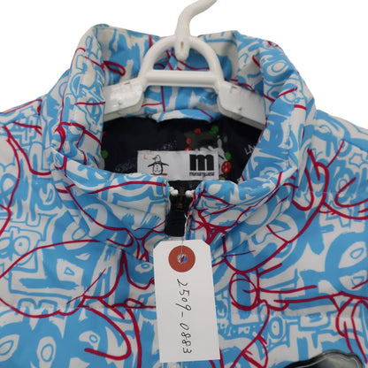 Munsingwear(マンシングウェア) ダウンベスト 白水色総柄 メンズ L ラファエル・ランフランコ コラボ B