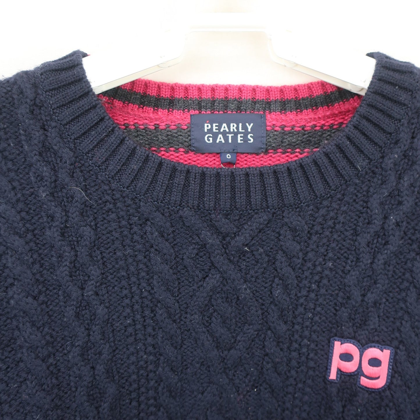 PEARLY GATES(パーリーゲイツ) セーター ネイビー / ピンク レディース 0 055-270186 A