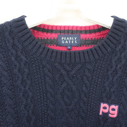 PEARLY GATES(パーリーゲイツ) セーター ネイビー / ピンク レディース 0 055-270186 A