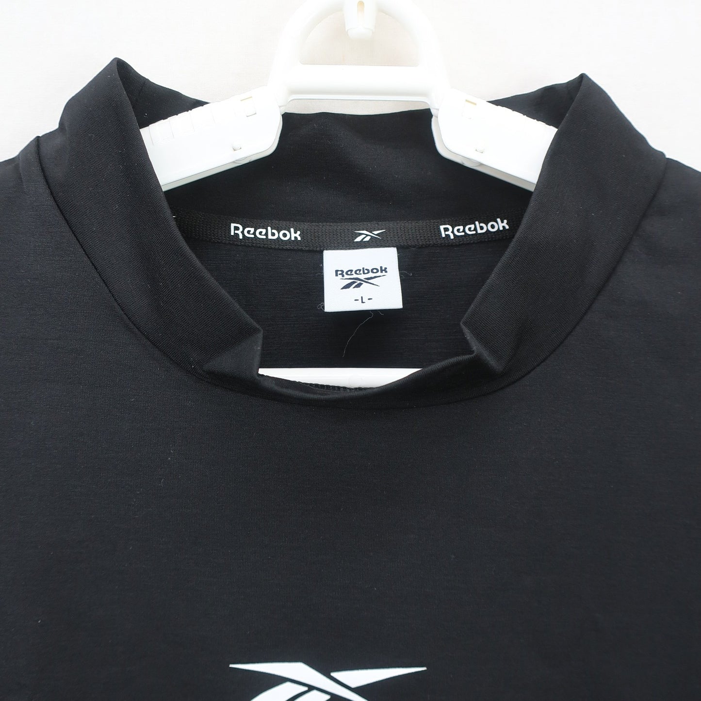 Reebok(リーボック) 半袖モックネックシャツ 黒 メンズ L S