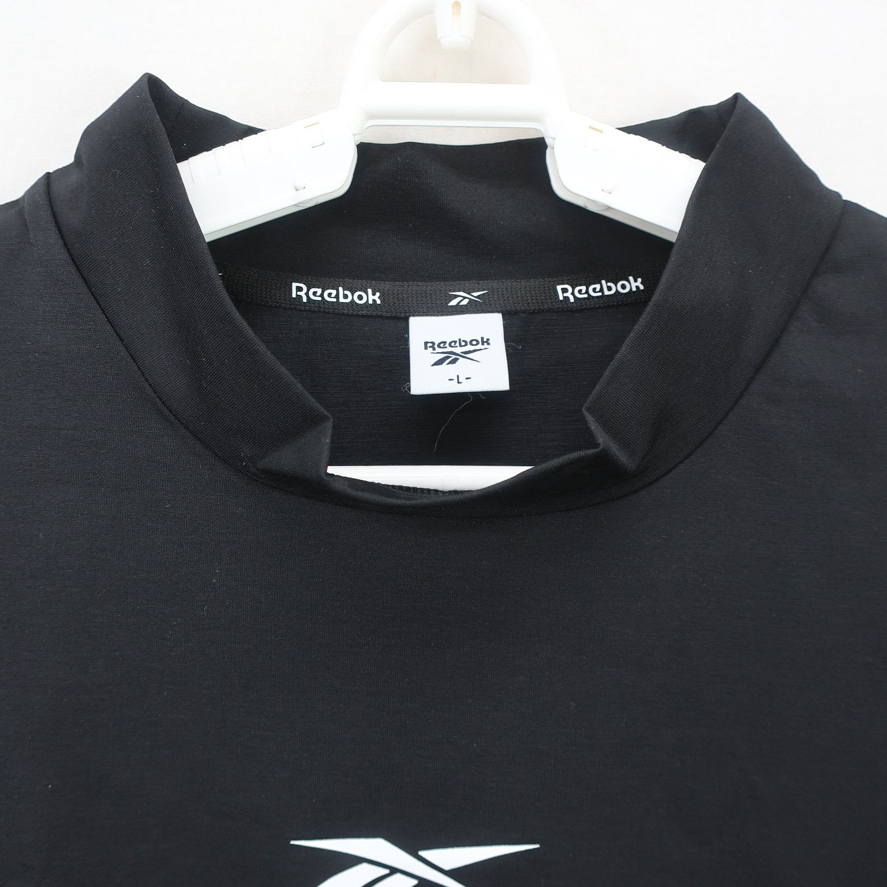 Reebok(リーボック) 半袖モックネックシャツ 黒 メンズ L S