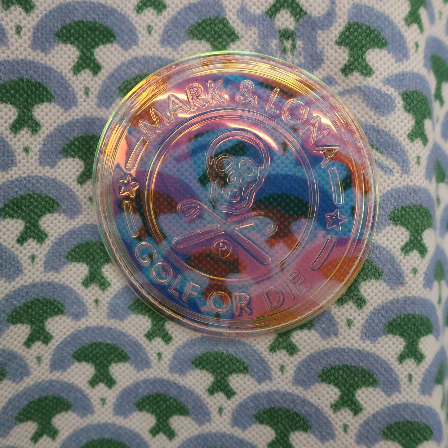 MARK&LONA(マークアンドロナ) ポロシャツ 白緑水色 メンズ 46 MLM-0A-AP10 A