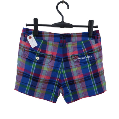PEARLY GATES(パーリーゲイツ) ショートパンツ 青ピンクチェック レディース 0 055-7132614 B