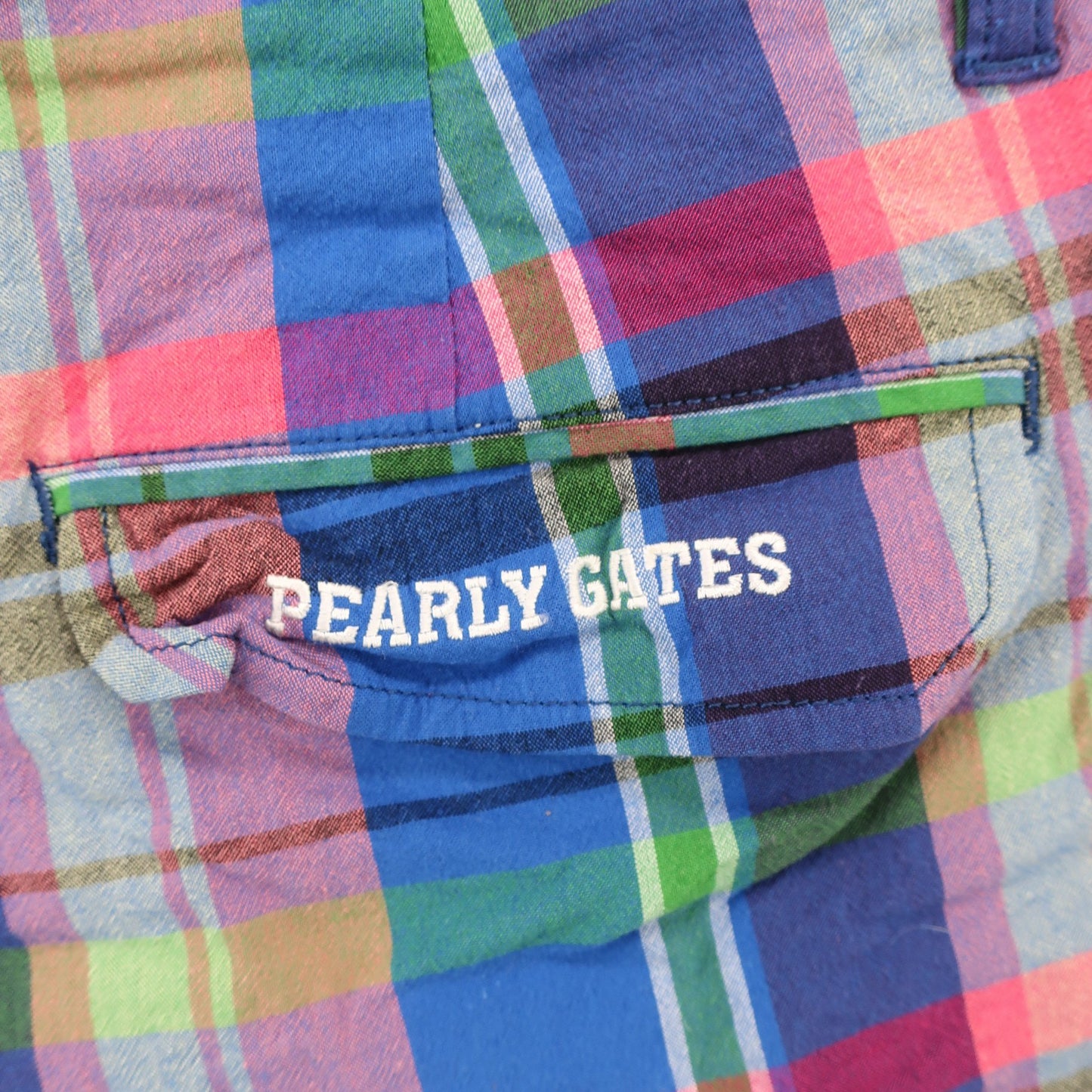 PEARLY GATES(パーリーゲイツ) ショートパンツ 青ピンクチェック レディース 0 055-7132614 B